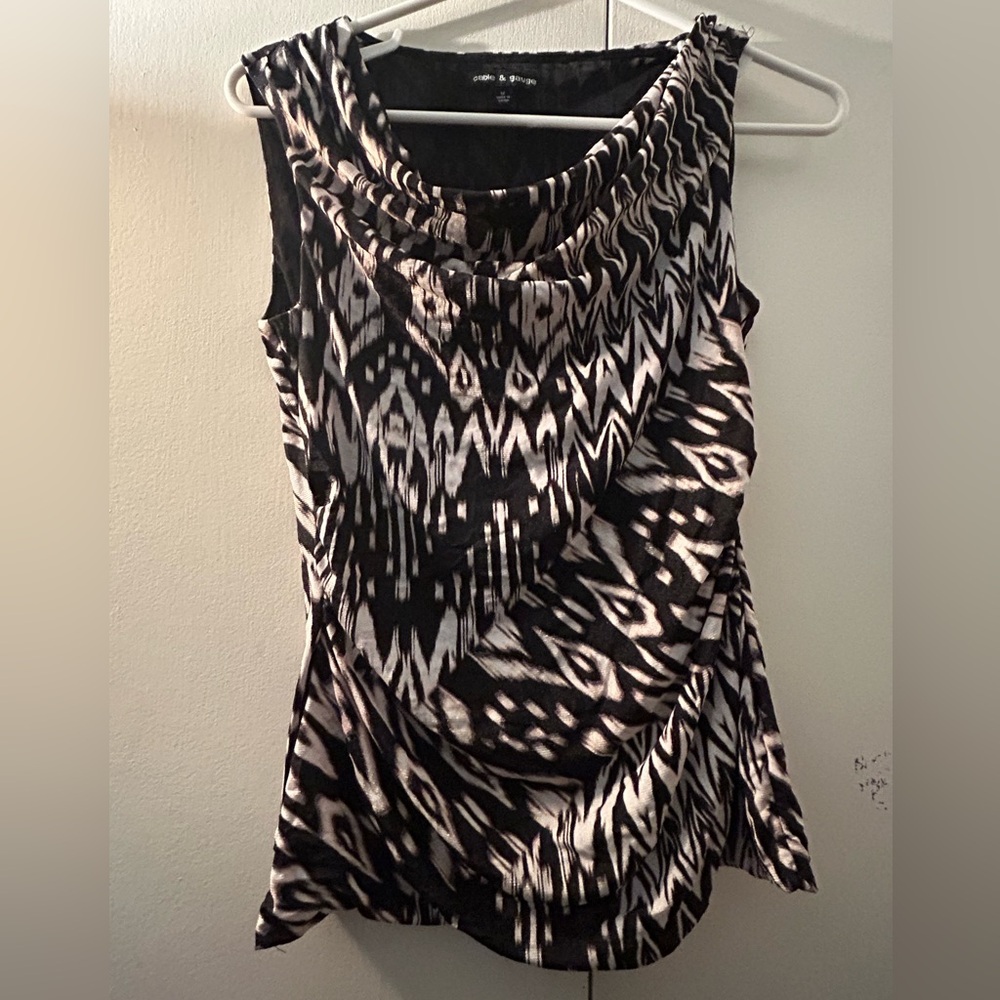Cable & Gauge Monochrome Sleeveless Top